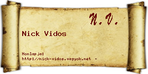 Nick Vidos névjegykártya
